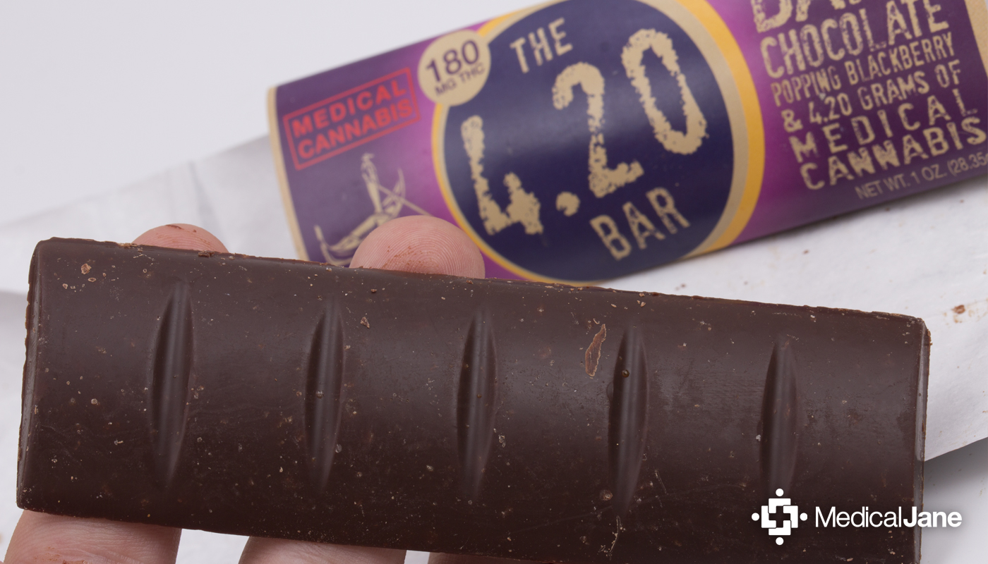 Dark Chocolate + Blackberry Popping Candy 4.20 Bar from The Venice Cookie Co.