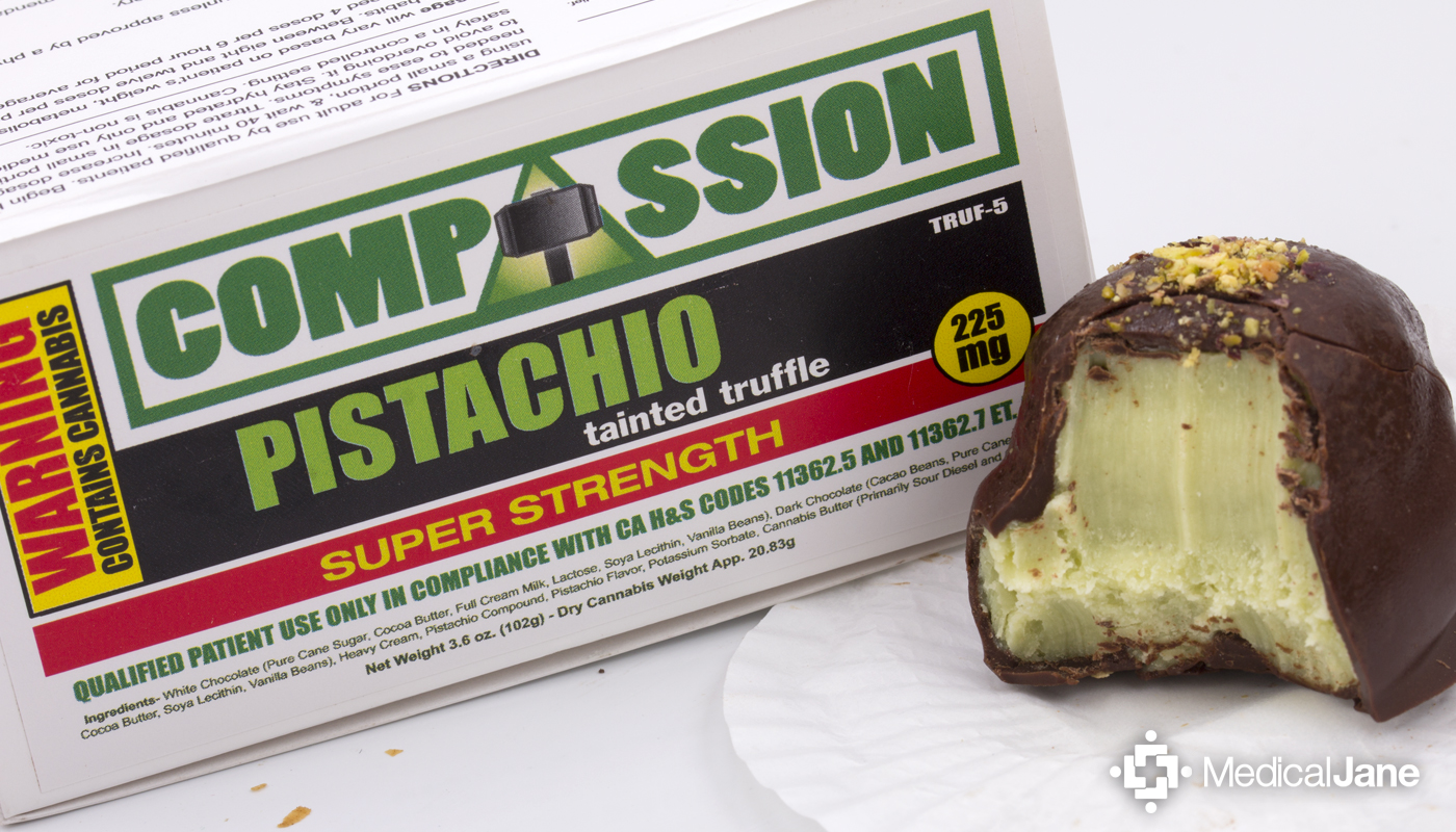 Pistachio Tainted Truffles - Super Strength from Compassion Edibles