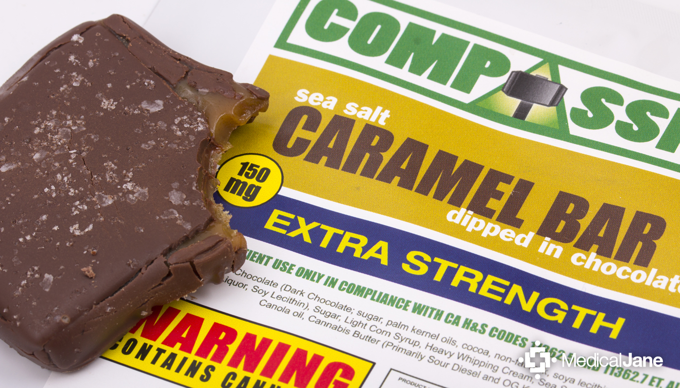 Chocolate Sea Salt Caramel Bar from Compassion Edibles